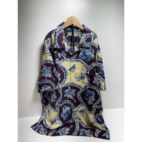 Caribbean 100% Silk Men’s CL Button Up Short Sleeve Shirt Floral Hawaiin - Picture 1 of 13